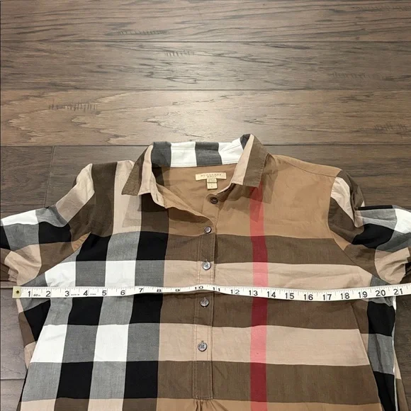 Burberry Cotton Popover Tunic Blouse Sz L - Picture 8 of 9